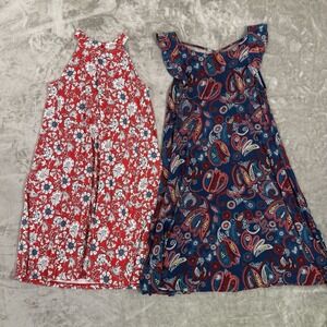 LOFT Dress Lot 2 Womens XS Floral & Paisley‎ Sleeveless Summer Casual Soft